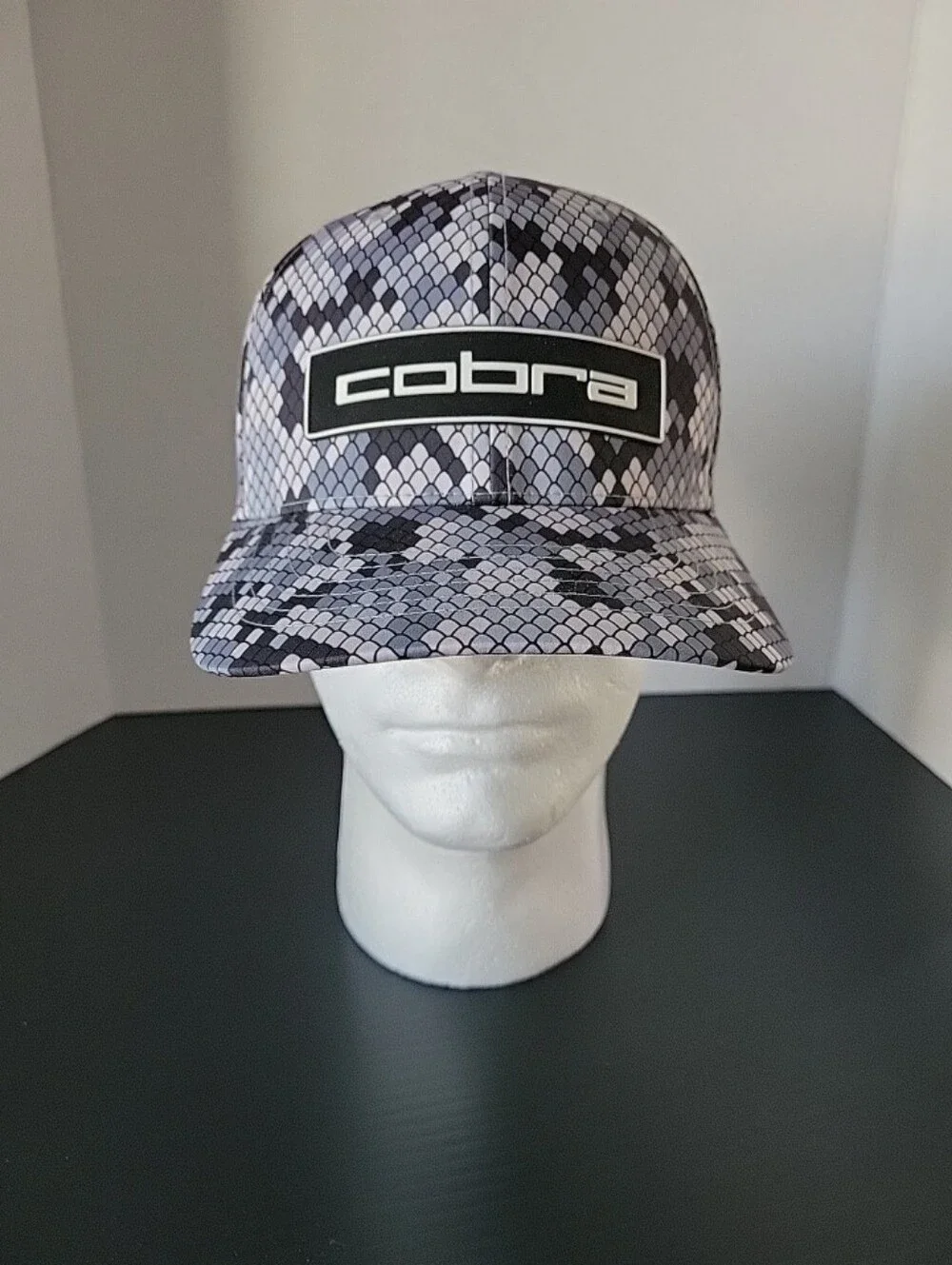 King Cobra Tour Tech Golf Hat (Cap) - Snakeskin Camo Grey & White Print